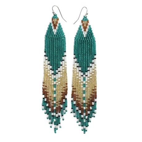 Beaded Long Fringe Earrings