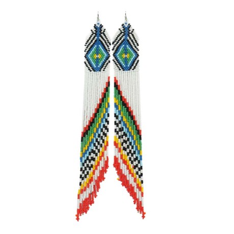 Beaded Long Fringe Earrings