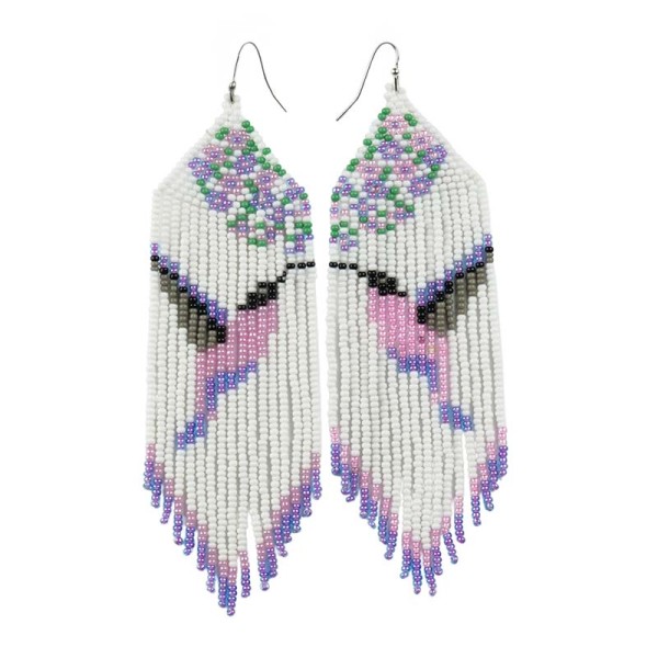 Beaded Long Fringe Earrings