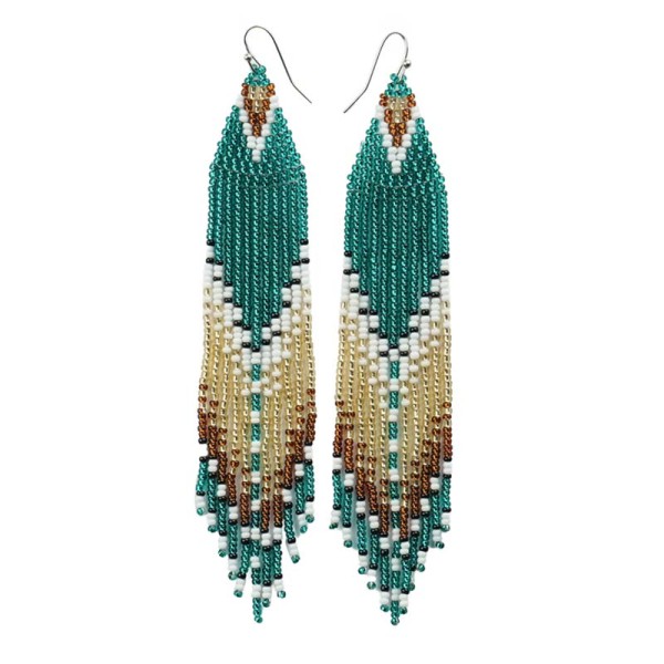 Beaded Long Fringe Earrings