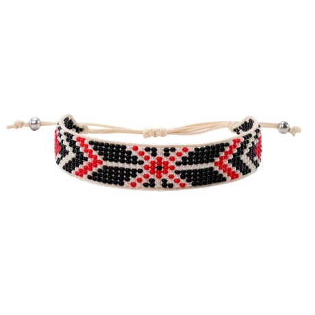 Handcrafted adjustable bracelet — Czech beadwork