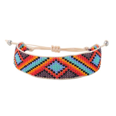 Handcrafted adjustable bracelet — Czech beadwork