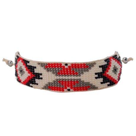 Handcrafted adjustable bracelet — Czech beadwork