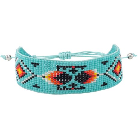 Handcrafted adjustable bracelet — Czech beadwork