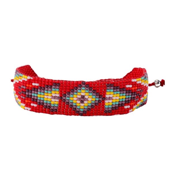 Handcrafted adjustable bracelet — Czech beadwork