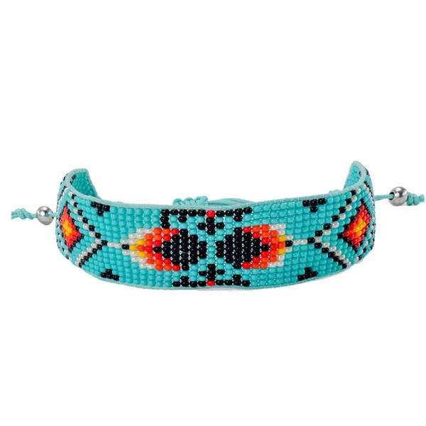 Handcrafted adjustable bracelet — Czech beadwork