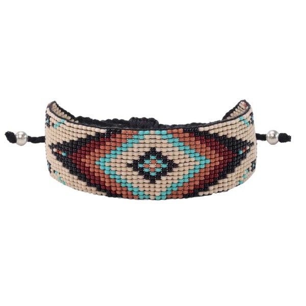 Handcrafted adjustable bracelet — Czech beadwork