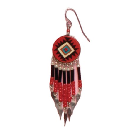 Painted earrings — Czech beadwork