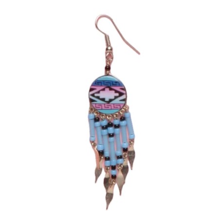 Painted earrings — Czech beadwork