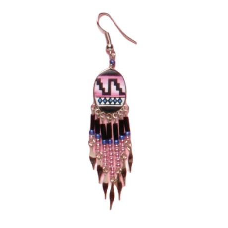 Painted earrings — Czech beadwork