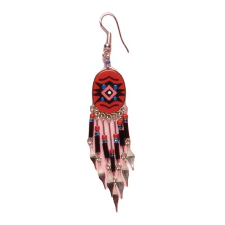 Painted earrings — Czech beadwork