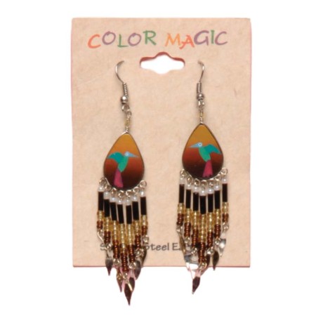 Painted earrings — Czech beadwork