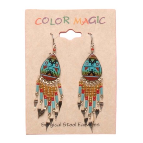 Painted earrings — Czech beadwork
