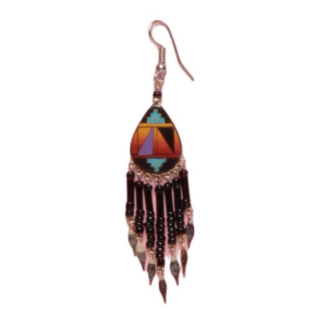 Painted earrings — Czech beadwork