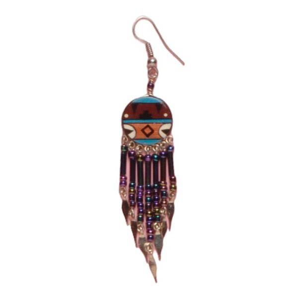 Painted earrings — Czech beadwork