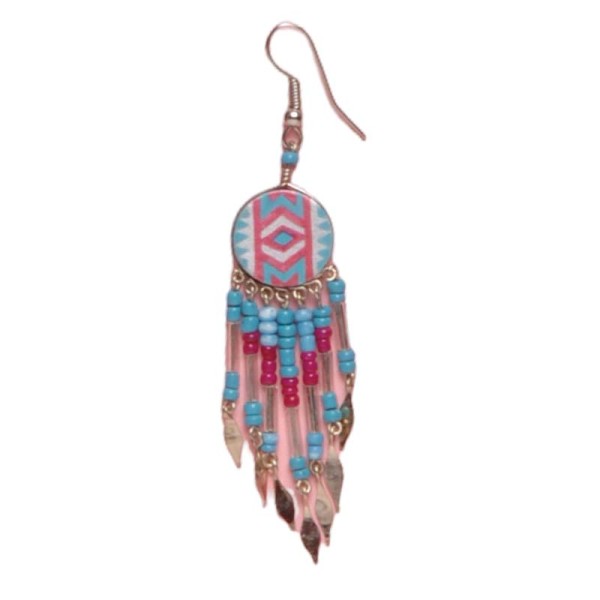 Painted earrings — Czech beadwork