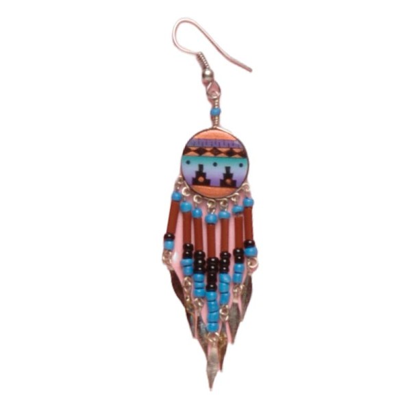 Painted earrings — Czech beadwork