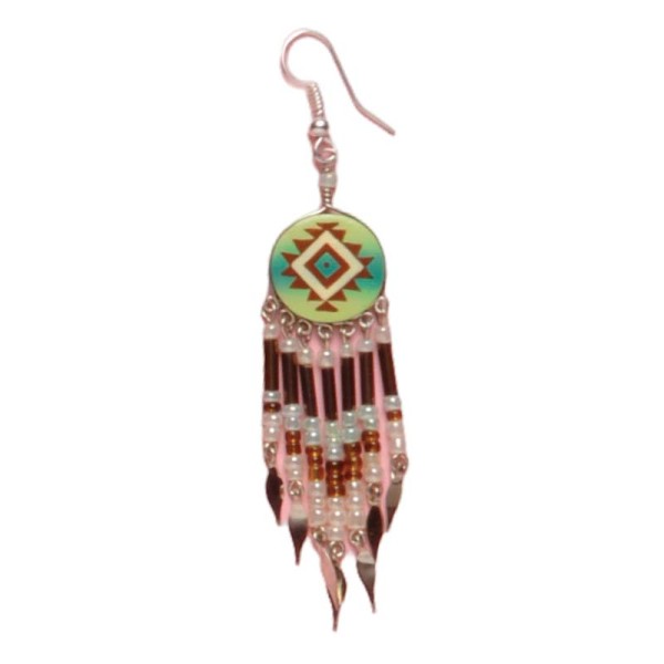Painted earrings — Czech beadwork