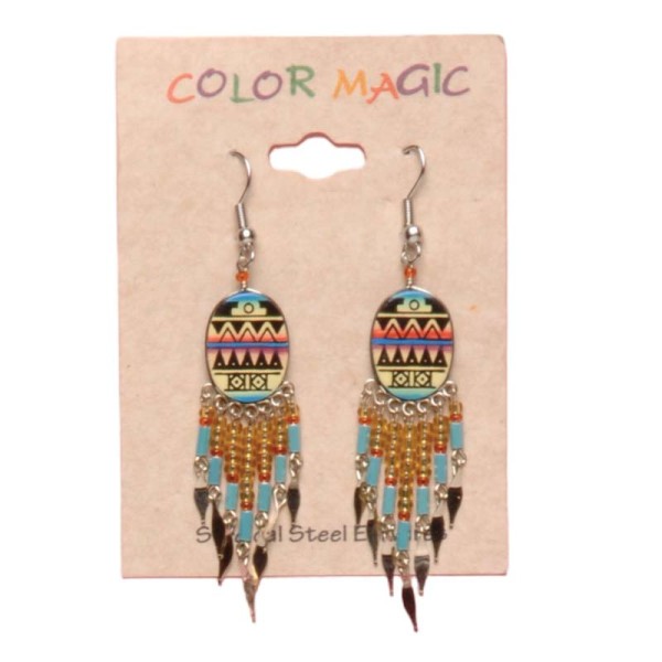 Painted earrings — Czech beadwork