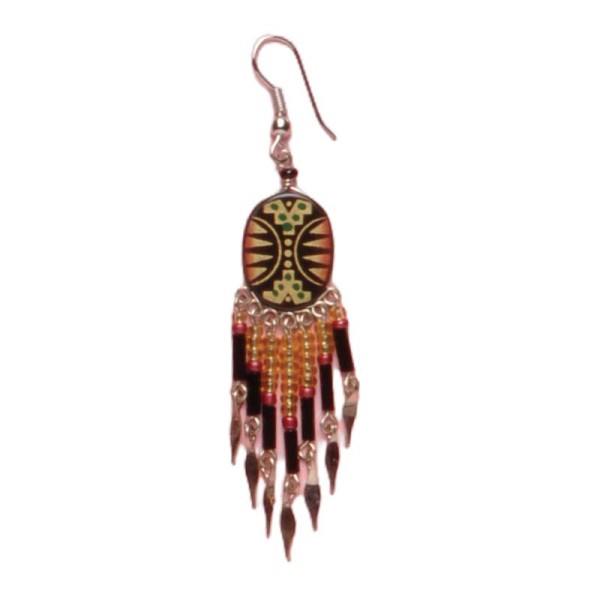 Painted earrings — Czech beadwork