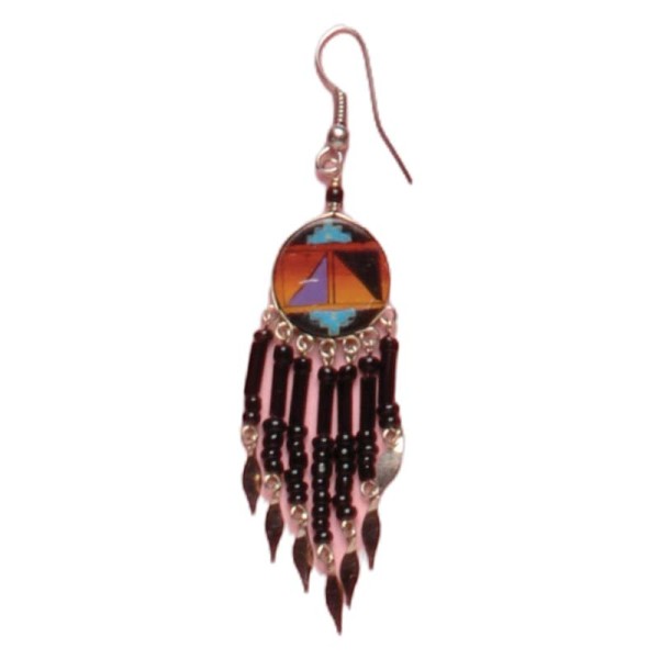 Painted earrings — Czech beadwork