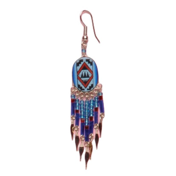 Painted earrings — Czech beadwork
