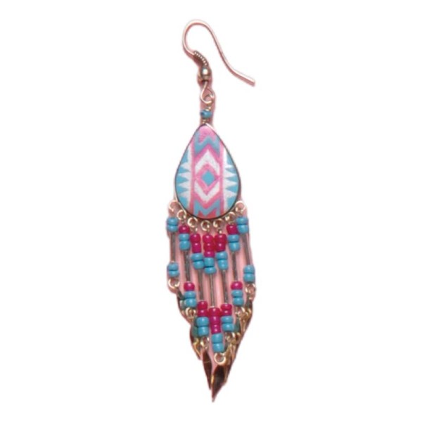 Painted earrings — Czech beadwork