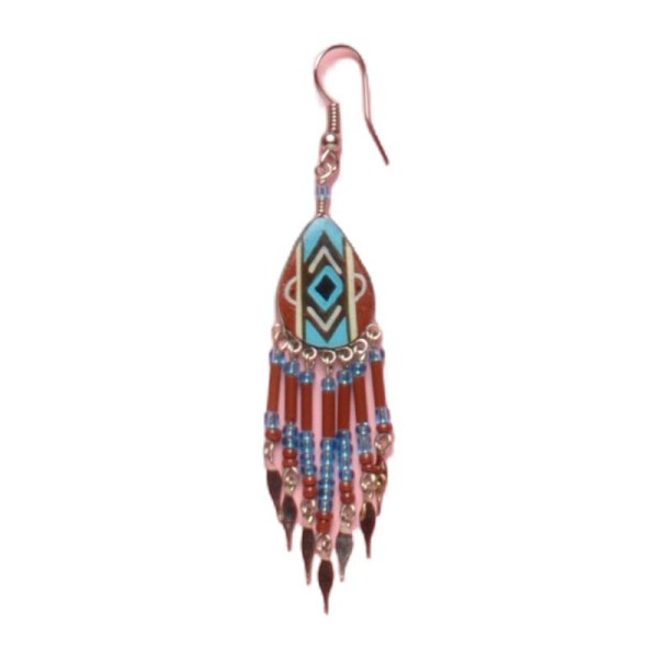 Painted earrings — Czech beadwork