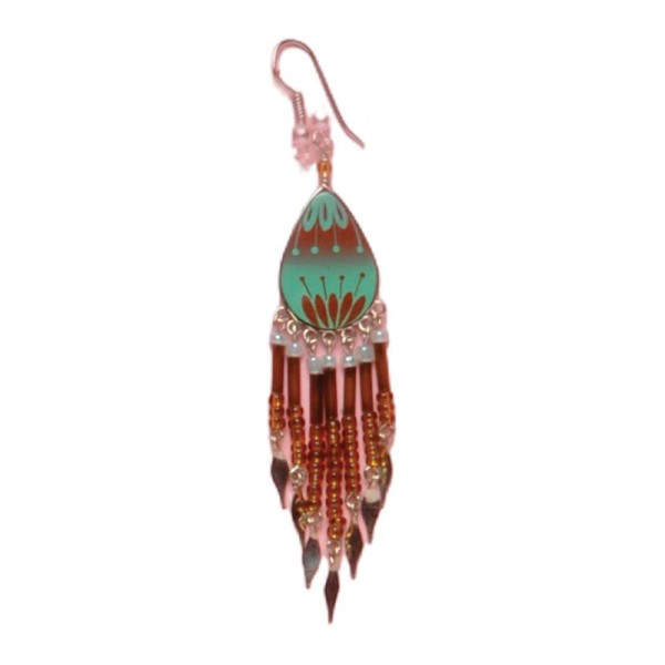 Painted earrings — Czech beadwork