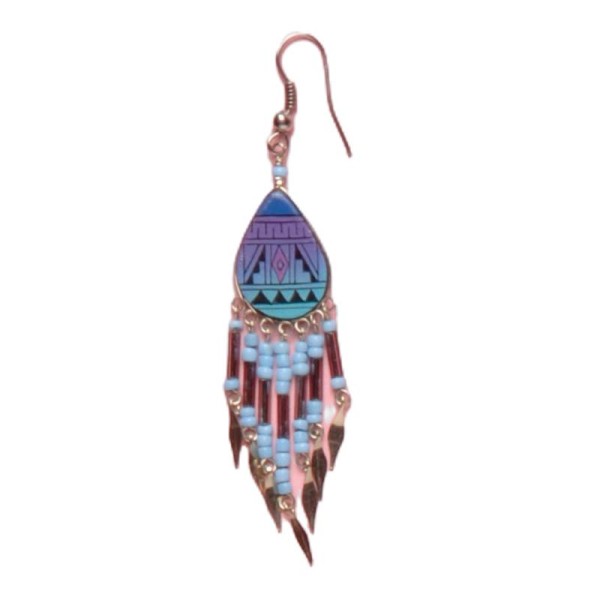 Painted earrings — Czech beadwork