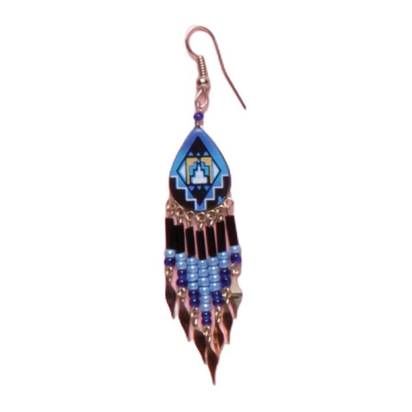 Painted earrings — Czech beadwork