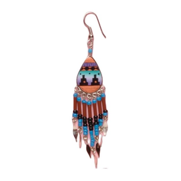 Painted earrings — Czech beadwork