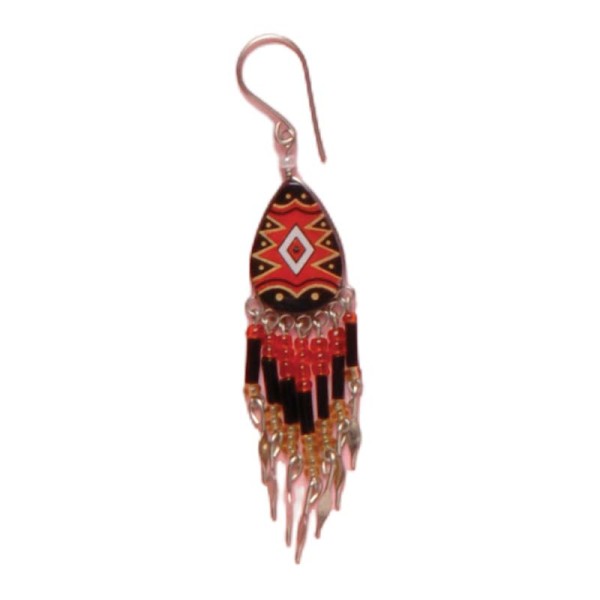 Painted earrings — Czech beadwork