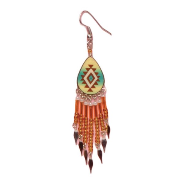 Painted earrings — Czech beadwork