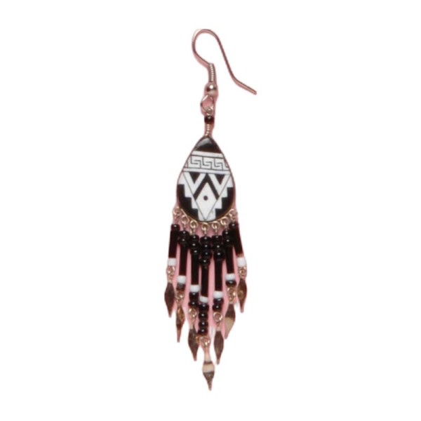 Painted earrings — Czech beadwork