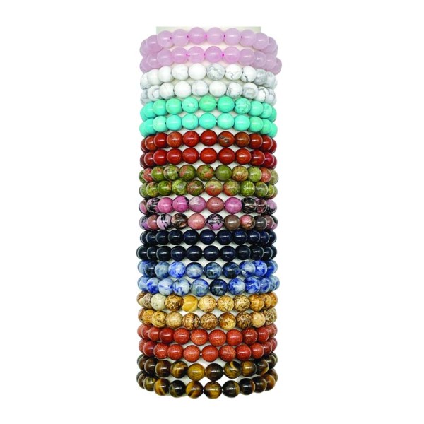 Semi Precious Natural Stone Stretchable Bracelets