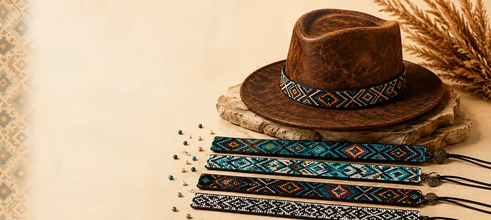 Native inspired hat bands